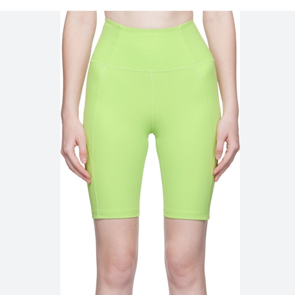 Girlfriend Collective Lime Green Bike Shorts WORN TWICE ONLY